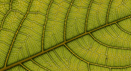 Obraz premium Macro Close-up of Green Leaf Veins Texture abstract