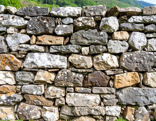 Fototapeta premium Close-up stone wall, various colors and textures