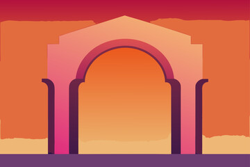Fototapeta premium Smooth Gradient Vector Style Archway With Simple Gradients