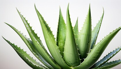 Fototapeta premium aloe vera isolated on transparent background old botanical illustration dramatic atmosphere with white tones