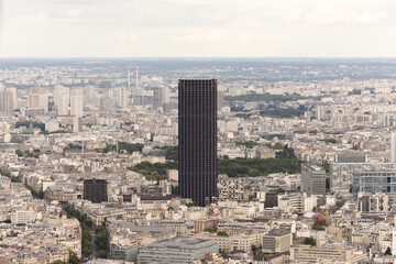 Naklejka premium Montparnasse tower as seen from the Eiffel tower in Paris, France
