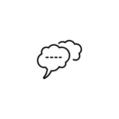 Creative speech bubble icon vector line art illustration.