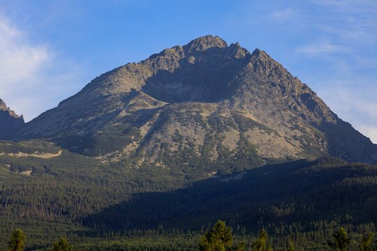 The highest peak of the High Tatras in Slovakia, Gerlachovsk&yacute; &scaron;t&iacute;t, during the morning light