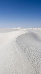 Blue sky over White Sands gypsum dunes