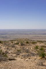 Arid desert landscape with distant horizon