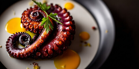  cooked octopus tentacles curled up