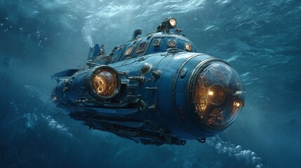 Exploring the depths  an underwater bathyscaphe adventure beneath the ocean waves
