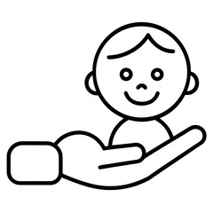 Newborn Baby Care Line Icon