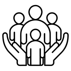 Community Care and Support Line Icon