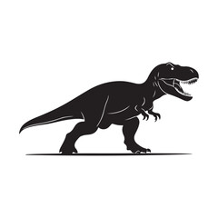 T-Rex (Tyrannosaurus Rex) silhouette logo icon design hand drawn dinosaur line art black and white