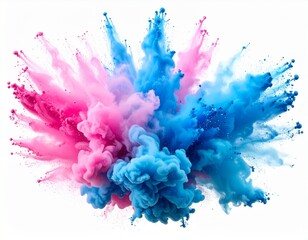 Leuchtende Farbwolke Pink Blau