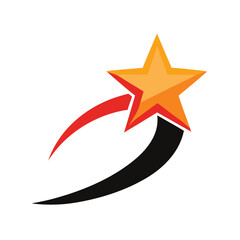 Obraz premium Star with Wave Swoosh Circling Icon Illustration