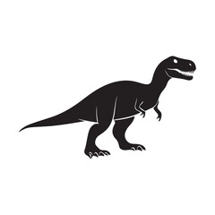 T-Rex (Tyrannosaurus Rex) silhouette logo icon design hand drawn dinosaur line art black and white
