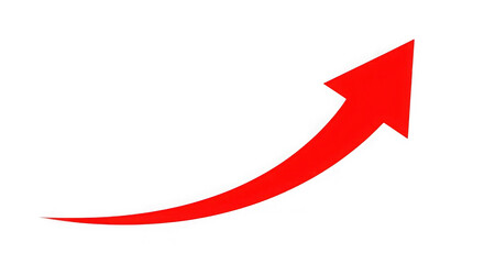 Bright red upward arrow against black background symbolizing growth