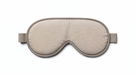 Comfortable sleep mask strap isolated on white, top-down view, detail of adjustable elastic band