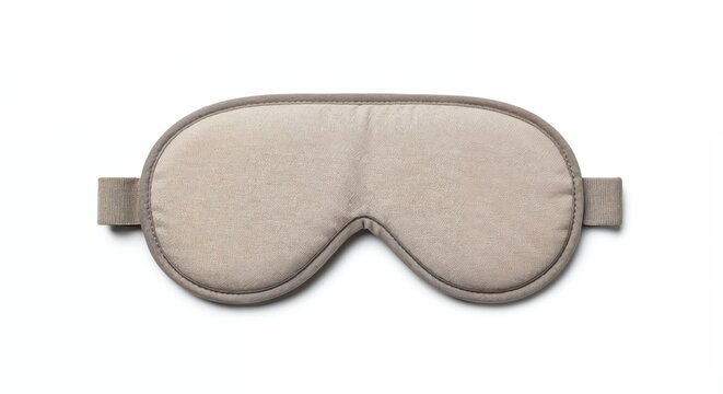 Comfortable sleep mask strap isolated on white, top-down view, detail of adjustable elastic band