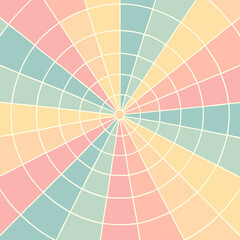 Obraz premium An abstract geometrical design with pastel color palette, features a radial pattern of concentric circles and intersecting lines creating a mesmerizing visual effect.