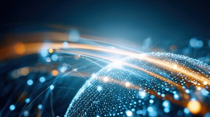 Abstract Digital Globe with Glowing Connections: A Modern Global Network and Technology Concept