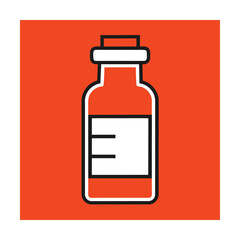 Obraz premium Simple Line Art Covid Vaccine Bottle