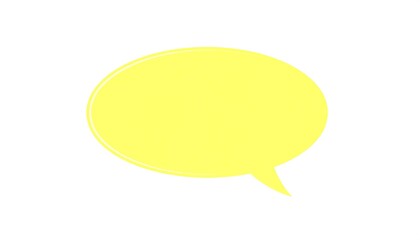 Bright yellow speech bubble graphic