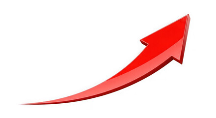 Bright red arrow pointing upward on a black background