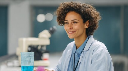 African American Woman Scientist in Lab Setting