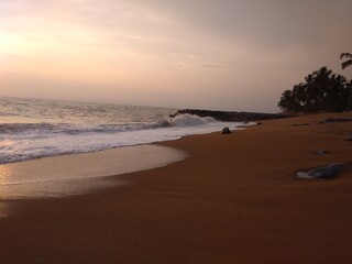 evening sunste beach in srilnka .   