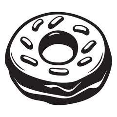 Fototapeta premium donut set line art silhouette vector illustration 