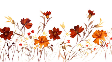 Obraz premium PNG Brown flowers backgrounds pattern plant.