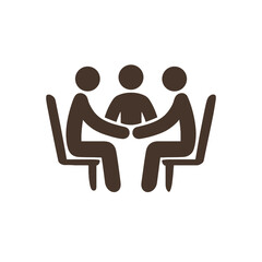 Engaging Illustration of Three People in a Collaborative Discussion