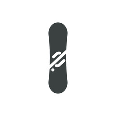 Minimalist snowboard icon against a clean white studio backdrop