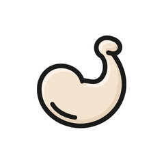 Fototapeta premium Stylized Cartoon Cashew Nut with Bold Outline on White Backdrop