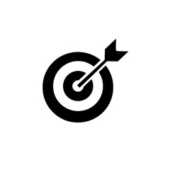 Accurate Black and White Target with Arrow in the Bullseye
