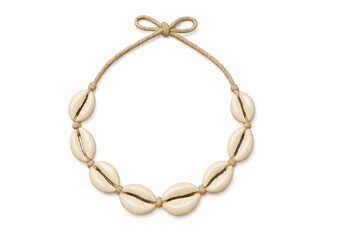 Seashell necklace with transparent background representing summer and tropical fashion