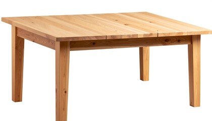 wooden table on white background
