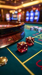 Casino dice game on table
