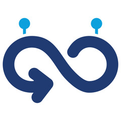 Sustainable Consumption Flat Blue Icon