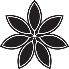 Abstract Eight Petal Floral Geometric Design Element