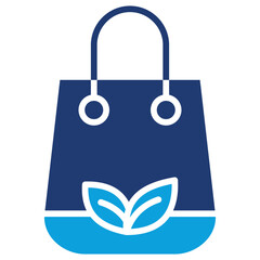 Eco Bag Flat Blue Icon