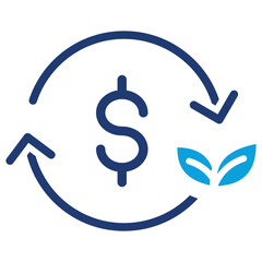 Circular Finance Flat Blue Icon