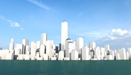 Fototapeta premium 3D model of a city skyline