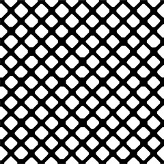 Fototapeta premium Vector black and white grid pattern with rounded squares forming a repeating diagonal lattice structure minimilist