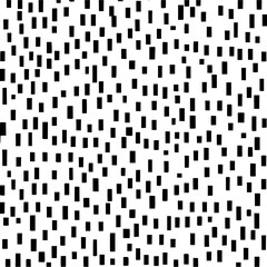 Fototapeta premium Vector scattered black rectangles on white background creating a random abstract visual pattern design art minimilist