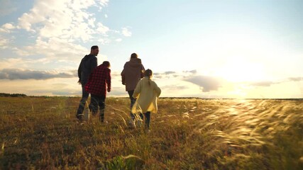 Together We Stand, Family Evening Walk, Family Enjoying Nature, Strong Family Ties, Childhood Memories with Family, Unbreakable Family Bond, Warm Family Embrace, Smiling Family at Sunset, Calm Evening - Powered by Adobe