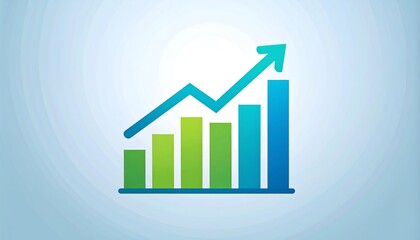 Rising bar chart graphic