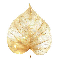 A golden leaf shimmers with delicate light and texture.
