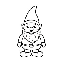 cute gnome coloring book pages