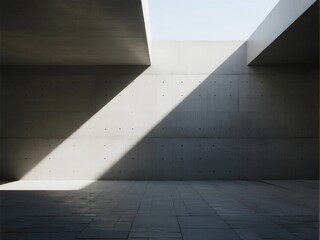 Obraz premium Concrete Building Structure with Sunlight and Geometric Shapes