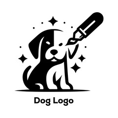 Black Dog Logo A Creative Illustration of a Beagle and a Pen