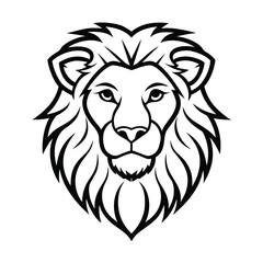 Obraz premium lion head silhouette on white background